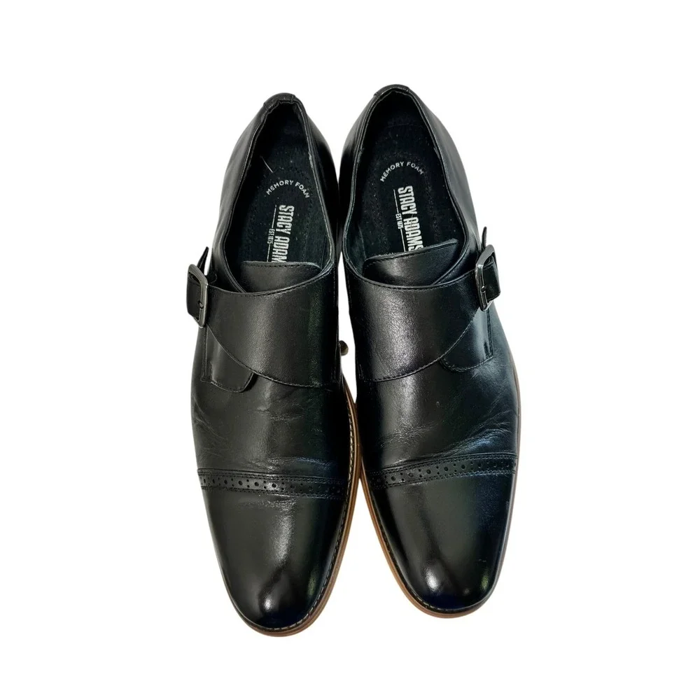 Mens Shoes‎ Stacy Adams Desmond Monk Strap Black Leather 25162-001